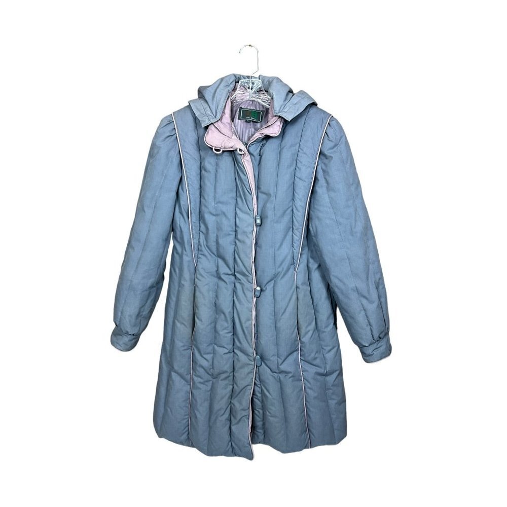 Bibi Bros. Women's Puffer Long Grey Hooded Coat